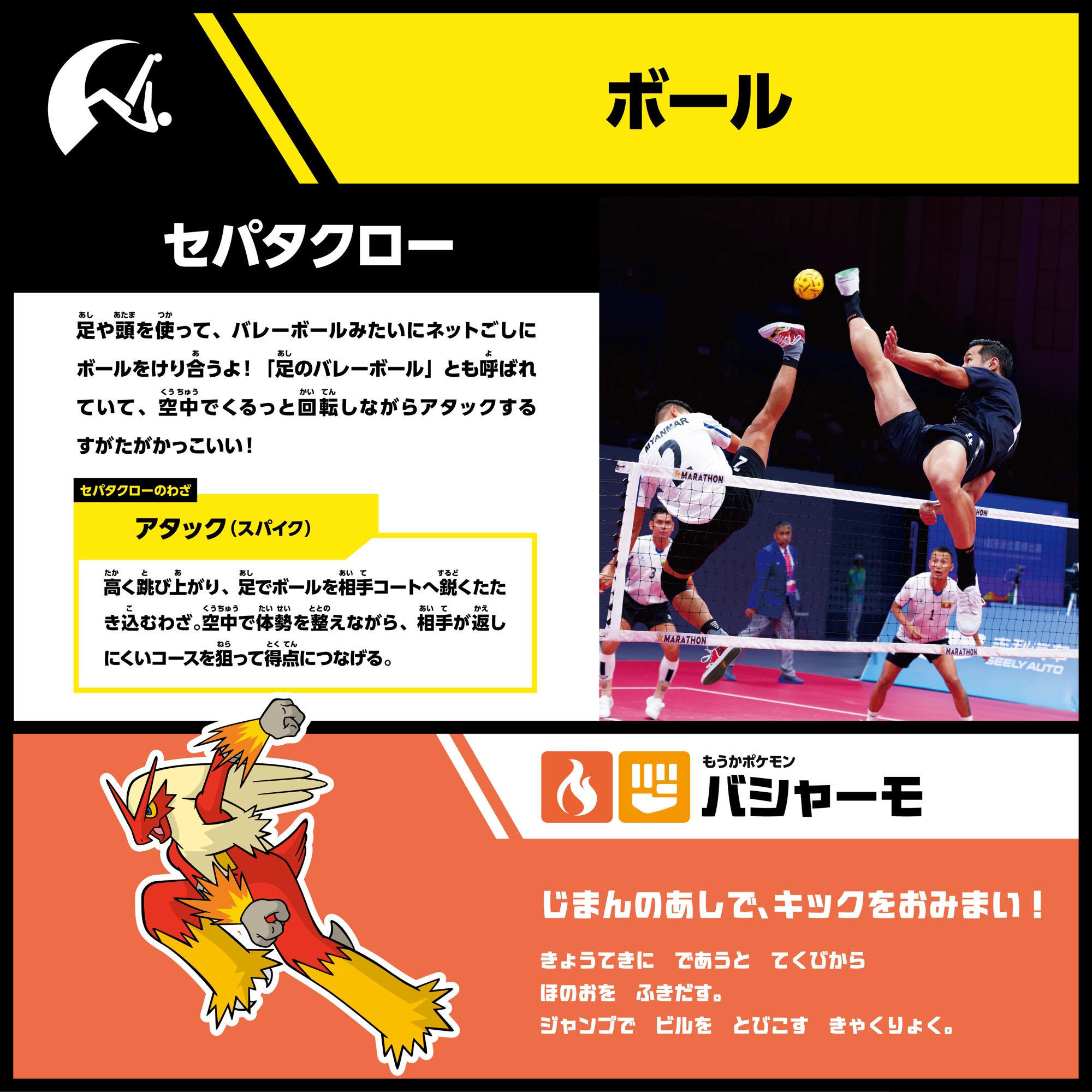 セパタクローのボールを紹介する展示